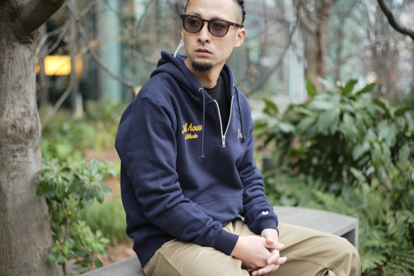 BLUCO× FULLHOUSE HALF ZIP HOODIE (刺繍デザイン)