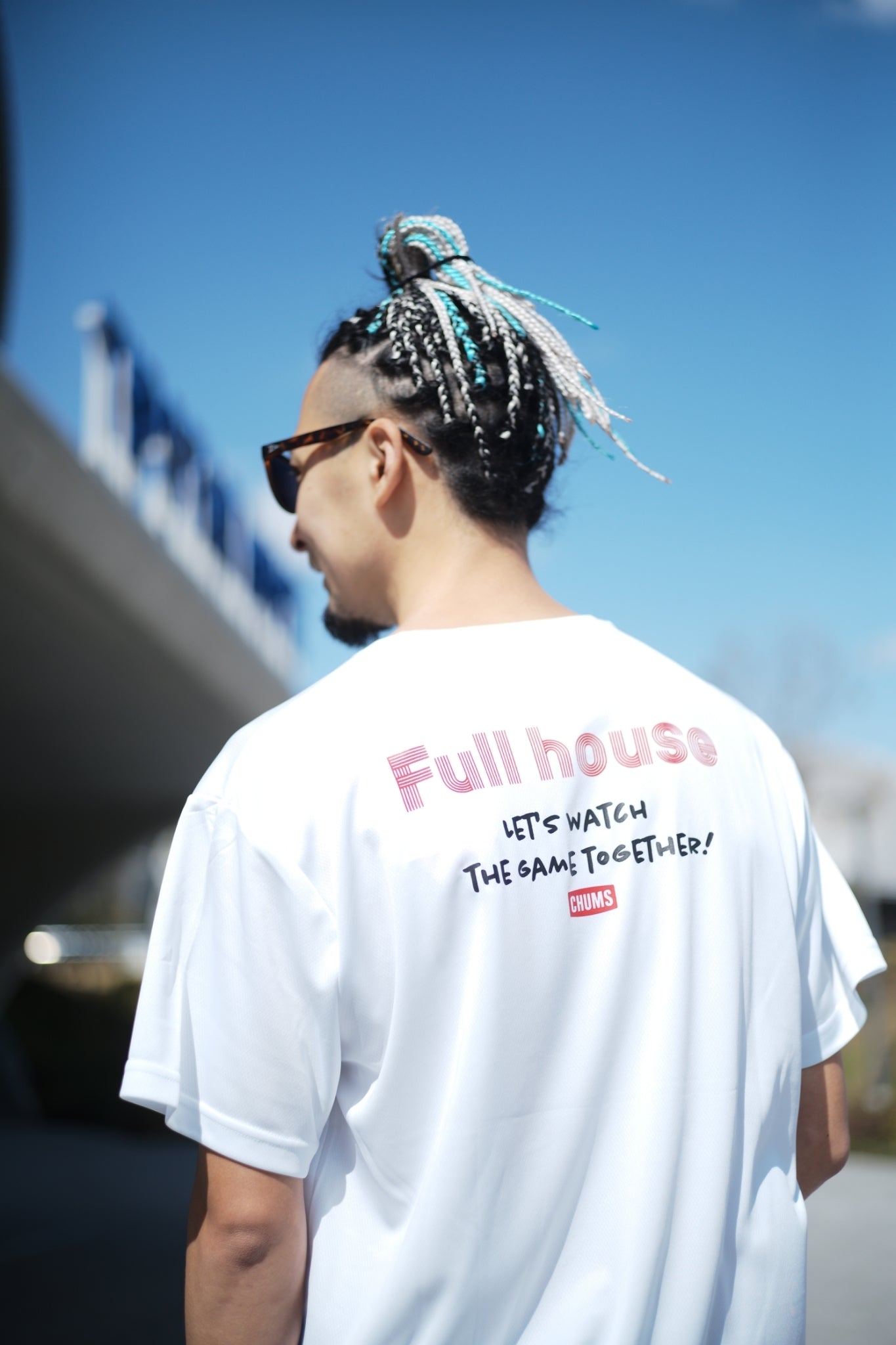 CHUMS×Full House Polyester T-shirt